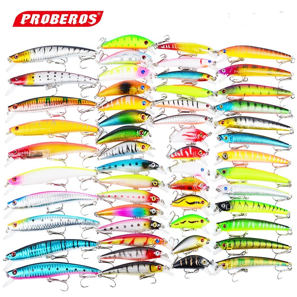 53 набора наживок, смешанных с твердой наживкой, свободно сочетаемых с окунем с перекрестным ртом, все в одном миксе