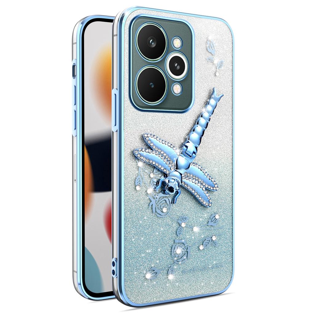 For Realme 15 Pro 5G Case Dragonfly Kickstand TPU Flowers Glitter Phone Cover