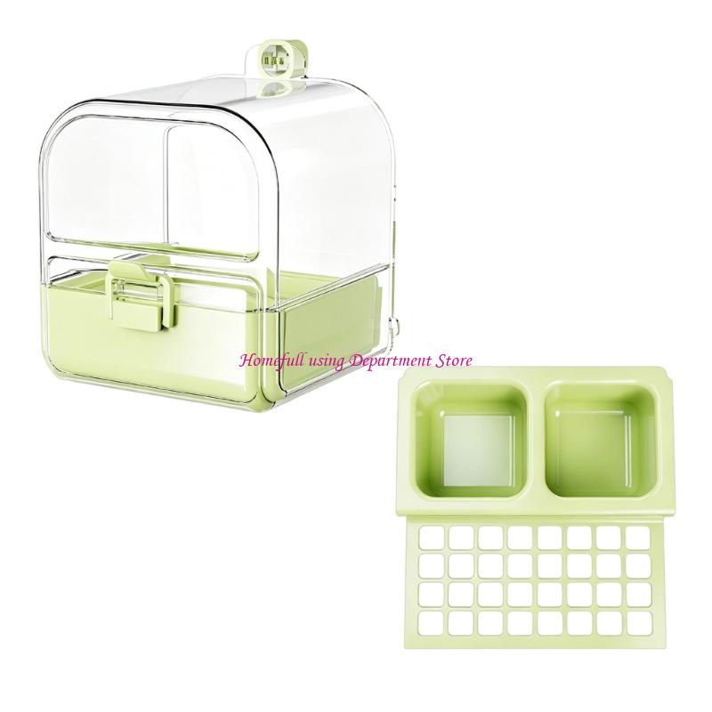 Small Bird Bath and Cup Accessory, Hanging Birdcage Station for Companion Birds and Regular Cage Routines