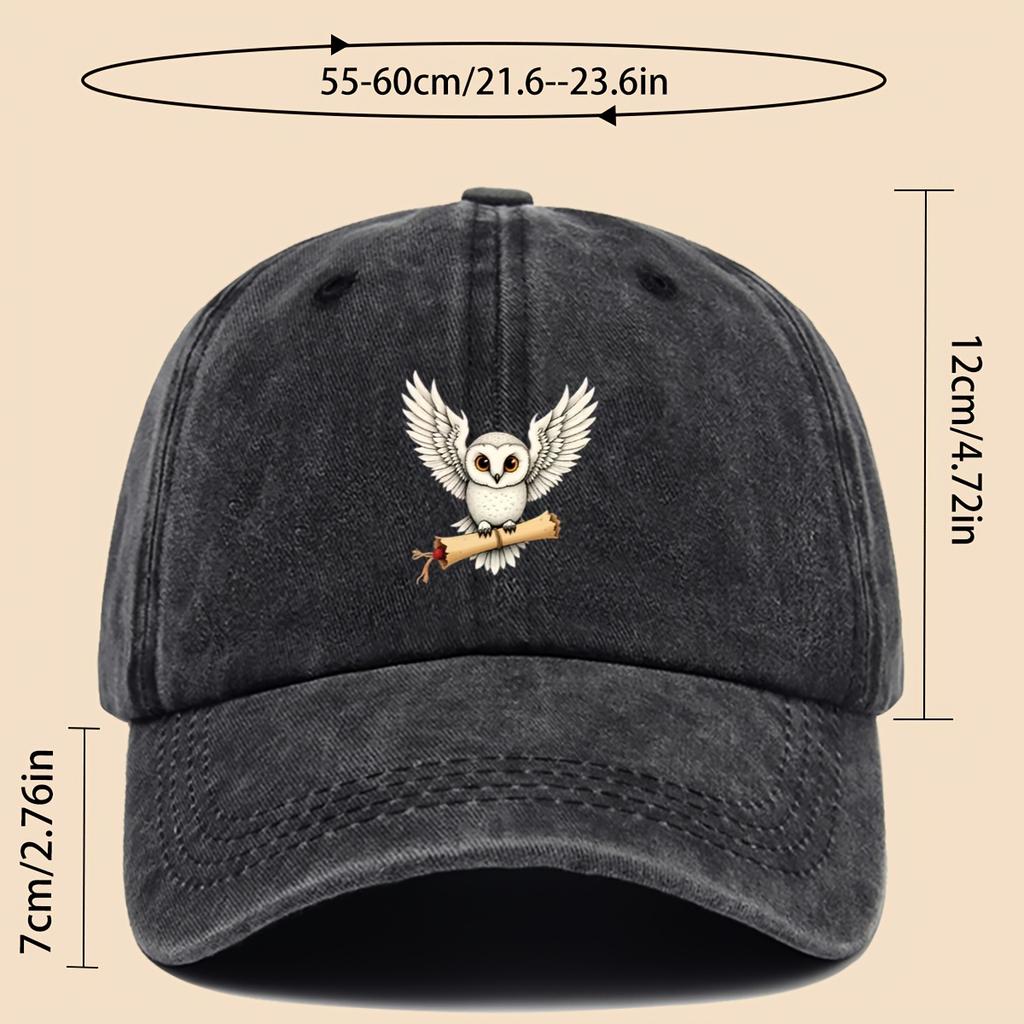 Cartoon Owl Illustration Printed Baseball Cap Fashionable Personalized Versatile Outdoor Fishing Hat
