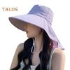Женская шляпа от солнца с большими полями, солнцезащитный дизайн, дышащая шляпа с защитой от ультрафиолета, однотонная, регулируемая, с завязками, шляпа для чая на открытом воздухе