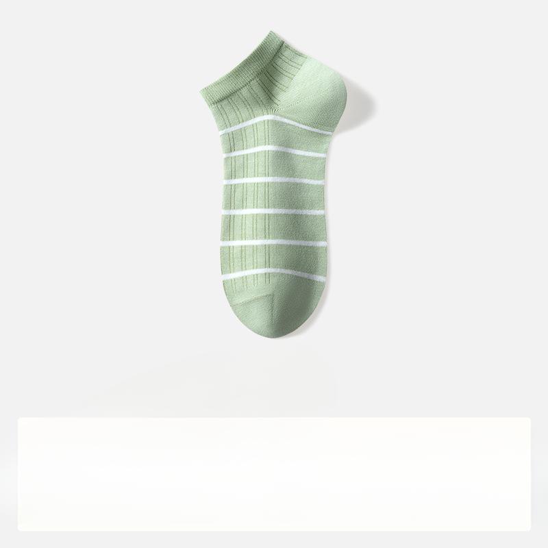 Мужские летние тонкие повседневные полосатые хлопковые дезодорирующие носки, впитывающие пот, антибактериальные