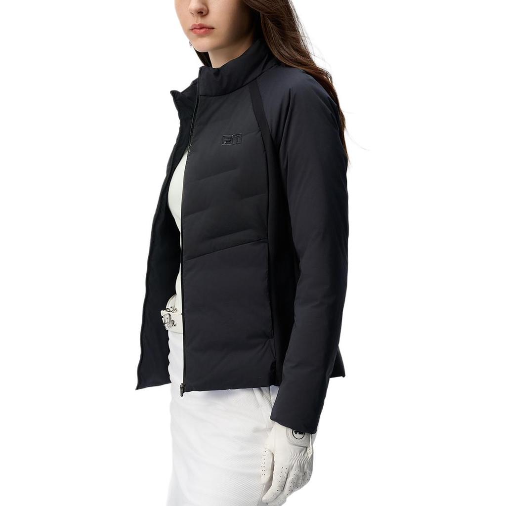 Fila Golf Series Lightweight Comfortable Warm Zip-Up Down Jacket Women Outerwear Deep-Black A11W445907F-BK