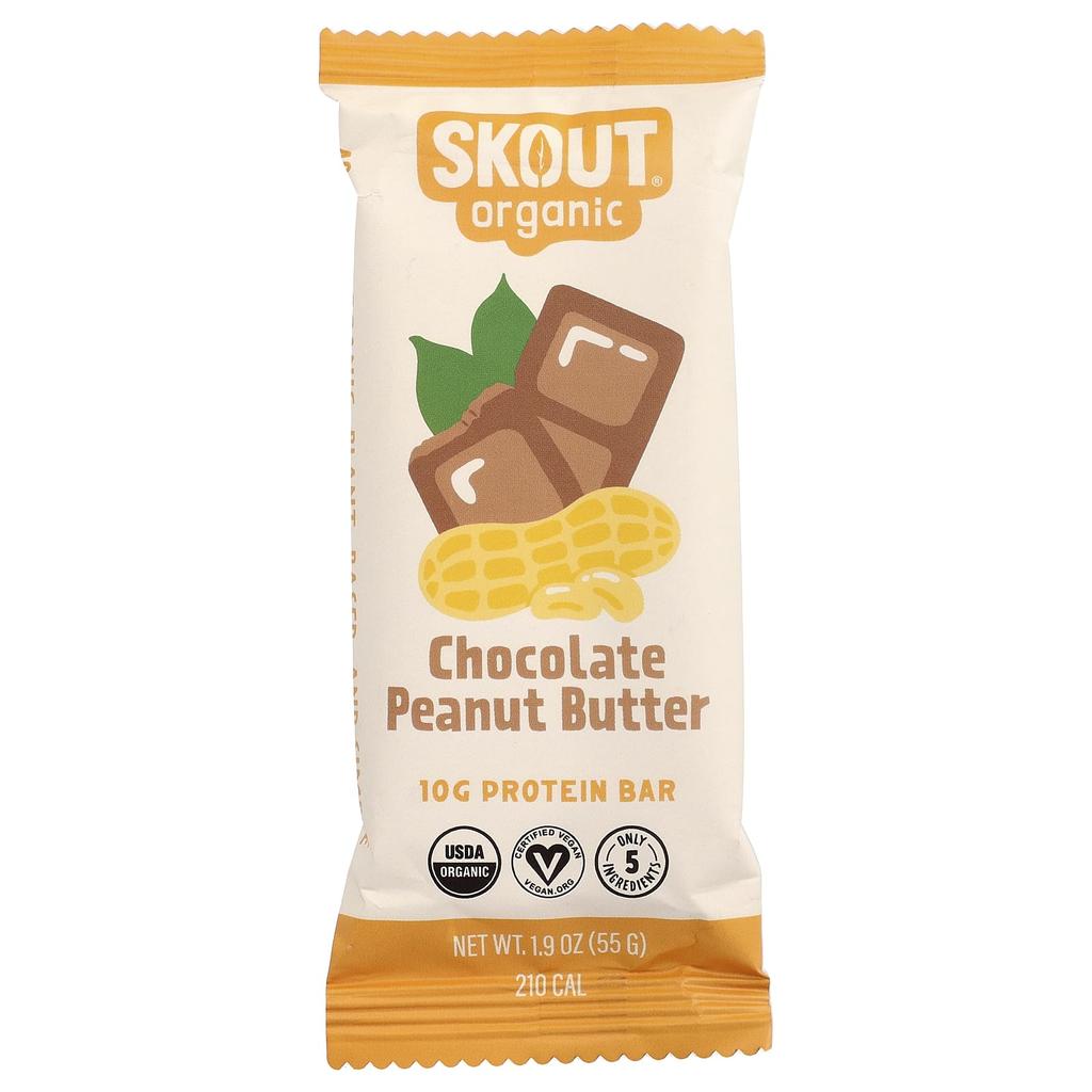Skout Organic Protein Bar, Chocolate Peanut Butter, 55g (1.9oz)