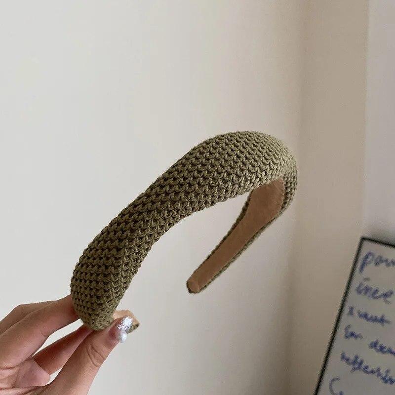 New Korean Irregular Knitted Hairband Vintage Handmade Wide Headbands Hair Hoop Scrunchies Women Hair Accessories Headwear Gifts