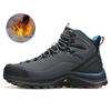 HUMTTO Warm Wool Hiking Shoes for Men Platform Trekking Boots Winter Rubber Work Safety Mens Ankle Boots Black Outdoor Tactical Sneakers Man