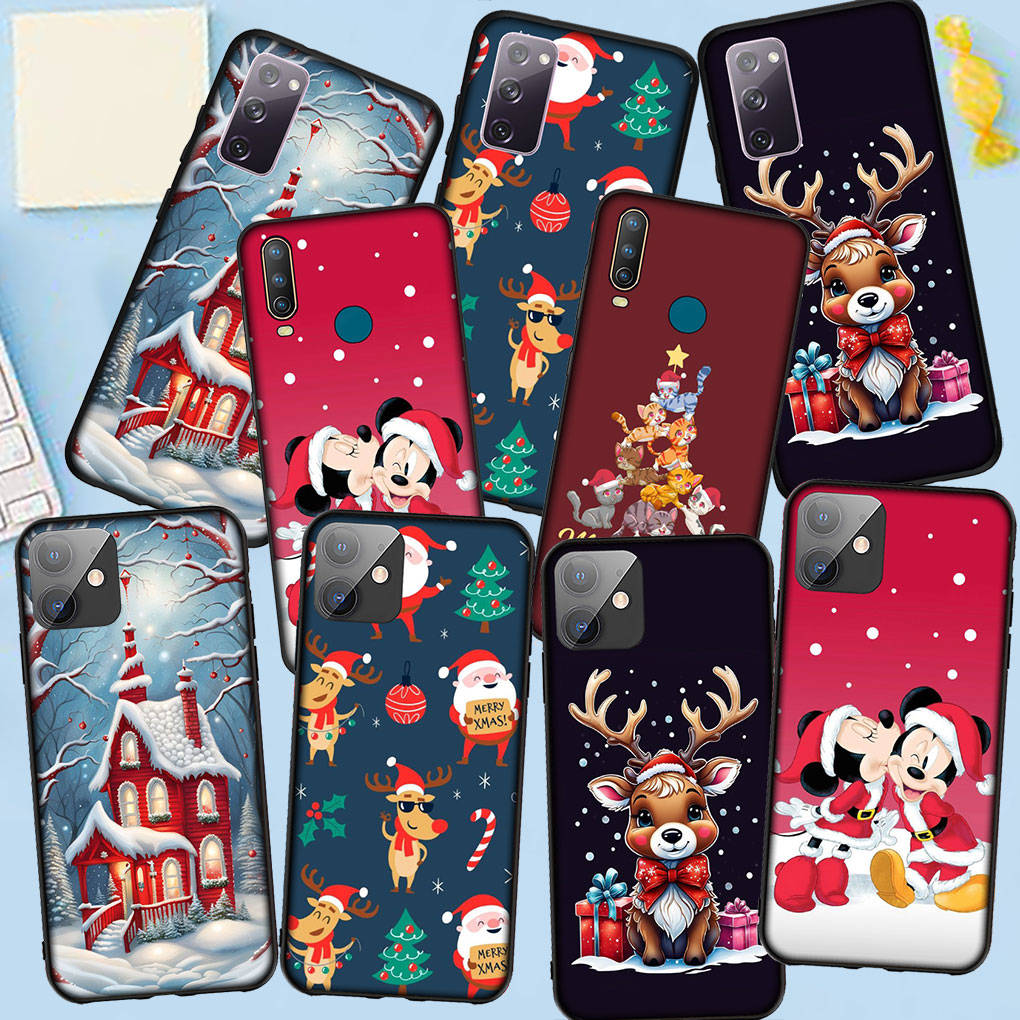 Phone Case for Samsung Galaxy S25 S24 S23 iPhone 16 15 Xiaomi Redmi Note 14 13 12 16E 11 Pro Max OPPO Moto Huawei Tree Decoration Merry Christmas Deer