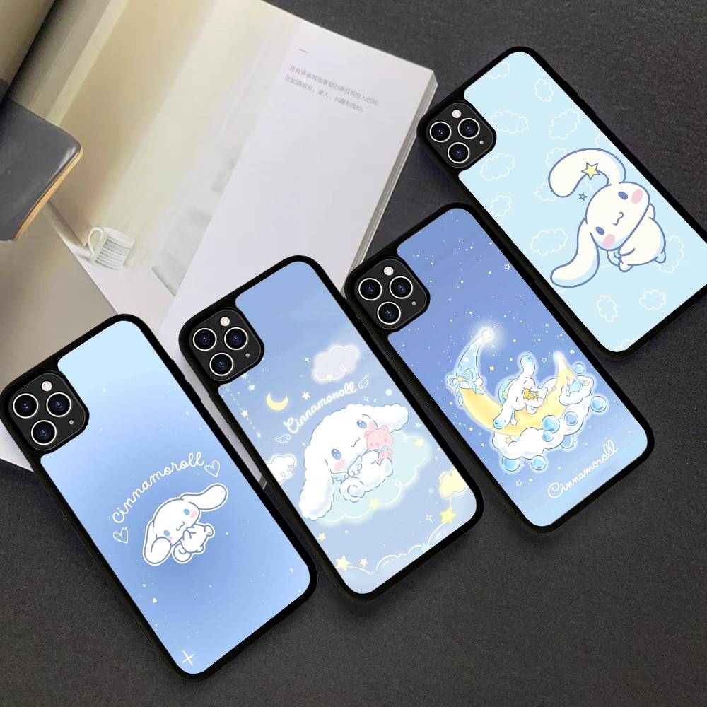 Caroon Cute C-Cinnamorolls PC+TPU Protective Phone Case For IPhone 17 16 Pro Max 15 Plus 14 13 12 11 Cover