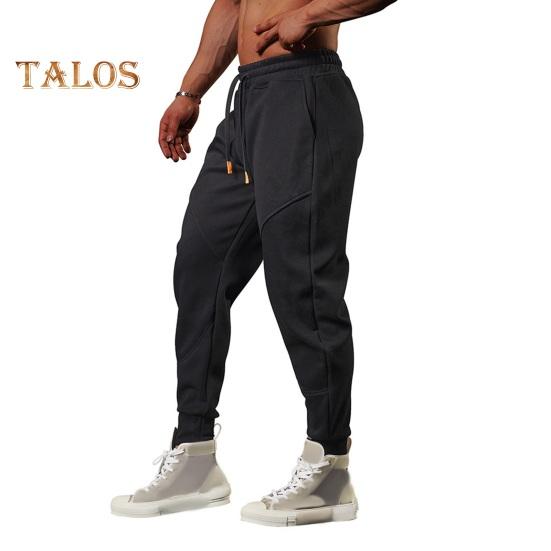 Весна Осень Мужские Брюки Свободные Эластичные Затягивающиеся Шнурок Карманы С Лентой На Щиколотке Однотонные Лоскутные Спортивные Брюки Повседневная Одежда Шаровары