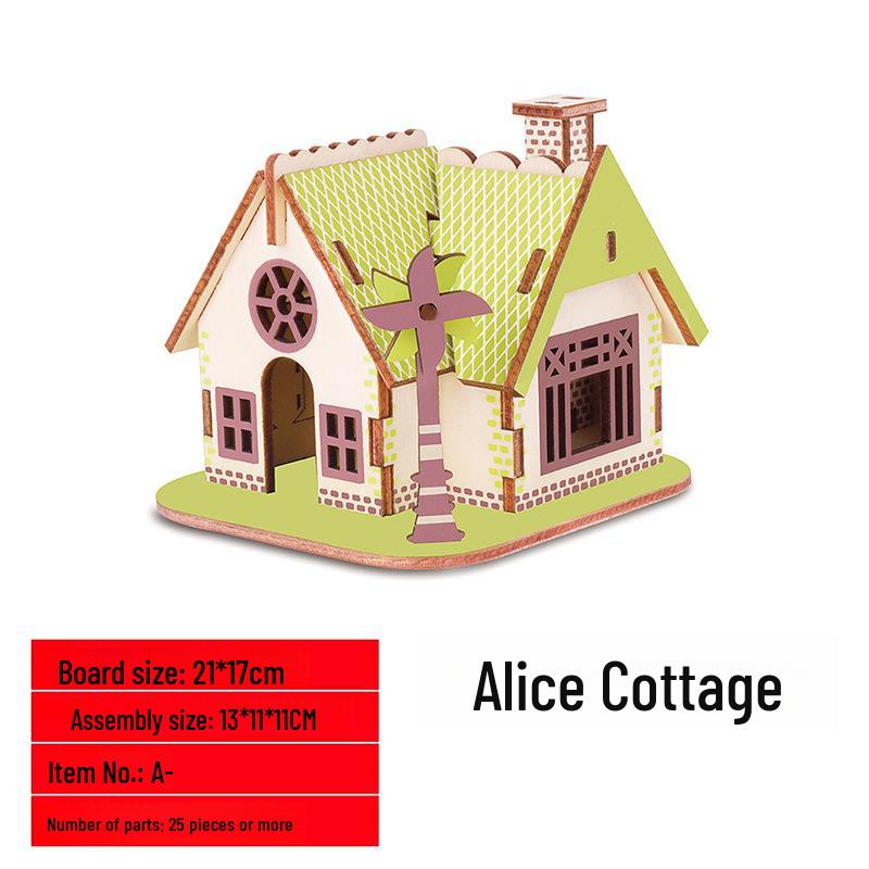 3D деревянная модель дома-головоломки: Развивающая игрушка для раннего обучения детей