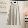 Шикарная миди-юбка А-силуэта из искусственной кожи для женщин - Коллекция весна-осень 2023 в корейском стиле