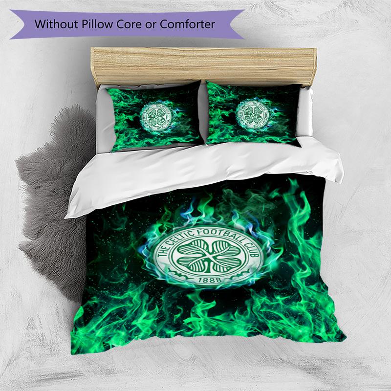 Celtic FC Printed 3PCS Bedding Set Breathable Duvet Cover with Pillowcases Decorative Bed Linen for Bedroom Home
