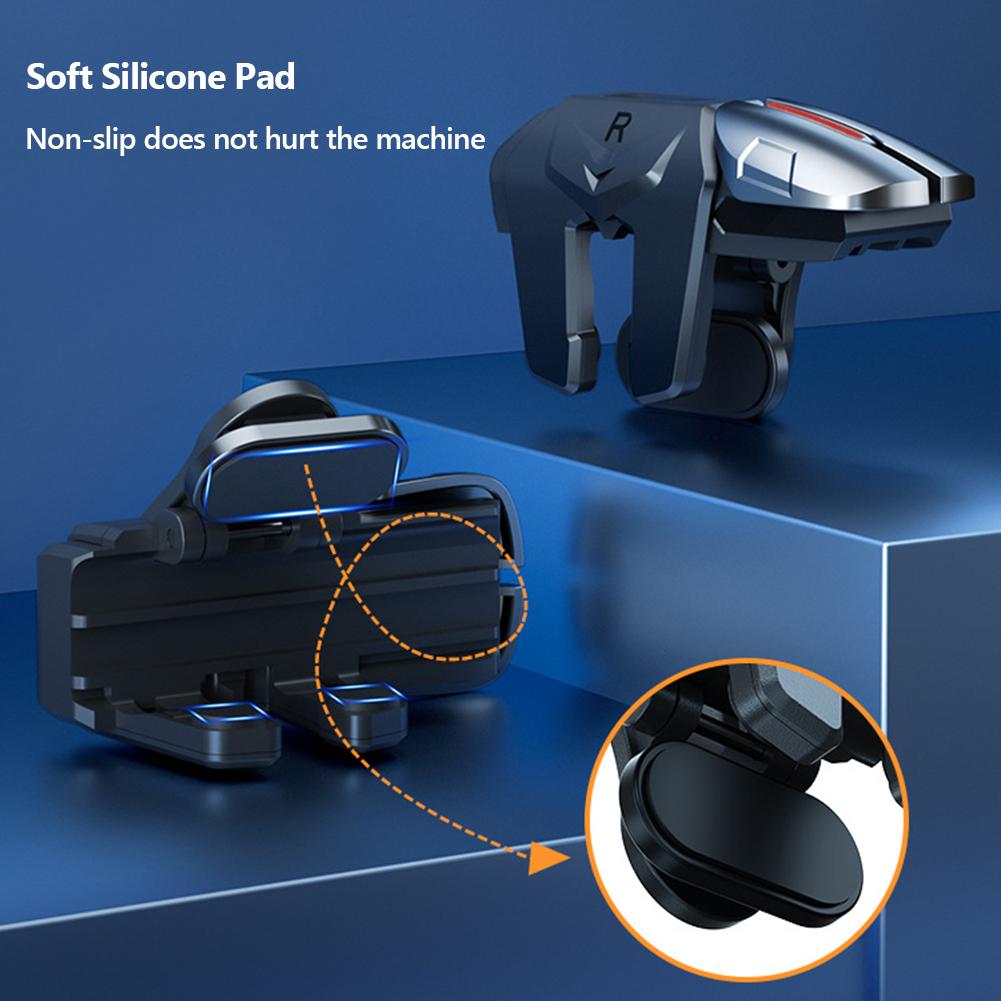 1Pair Mobile Phone Game Trigger 6 Finger Game Controller Universal Gamepad Joystick Shooter Button Controller for IOS Android