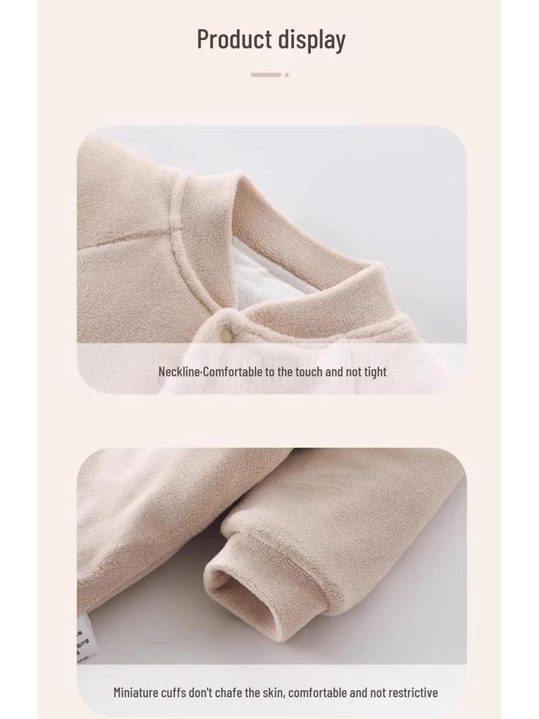 Хлопковый детский комбинезон Jingqi с флисовой подкладкой для осени/зимы