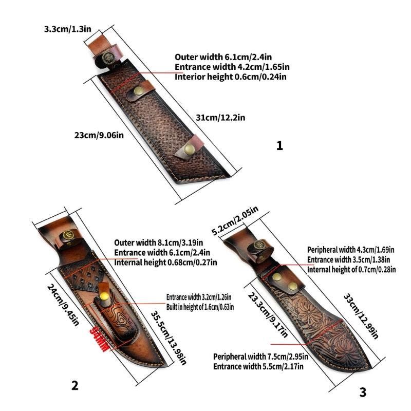 Ручная работа Кожаный чехол для резака Держатель для резаков Для компактных Нож с фиксированным лезвием Для улицы Ручная прошивка Водостойкий дизайн