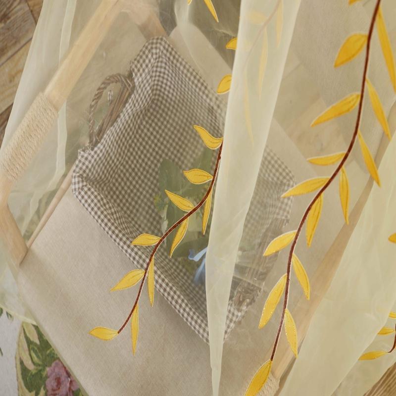 Занавески из пряжи с рисунком «Ива», затемняющие, для окна, светофильтрующие, домашнее украшение для гостиной, спальни, столовой, мягкое полупрозрачное оконное убранство