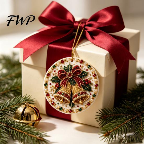 Decorative Acrylic Piece Christmas Hanging Ornament, Double Side Printed Ornament Holiday Tree Decor Pendant, Festive Home Decoration Decorations