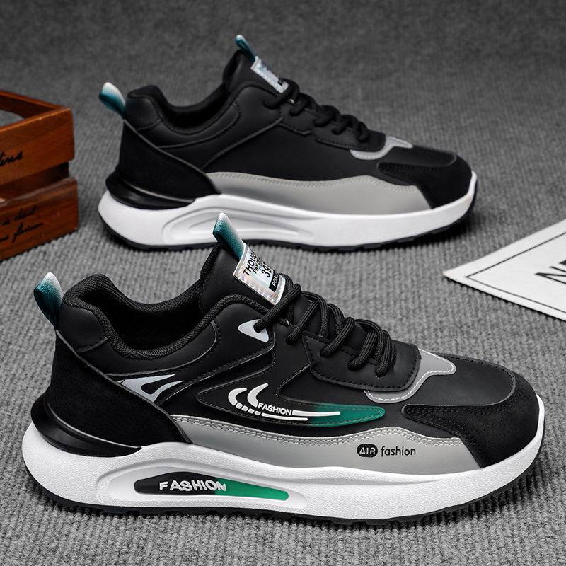 Осенняя мужская обувь новая кожаная водонепроницаемая спортивная обувь модная универсальная повседневная мягкая подошва нескользящая обувь для бега