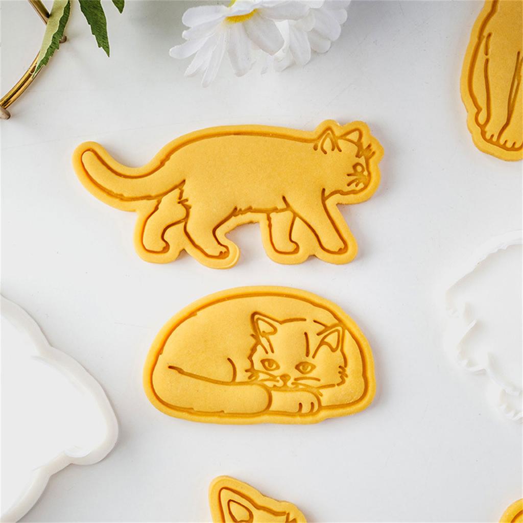 Милые формочки для печенья в форме котенка, очаровательные штампы для печенья с рисунком кота, формы для печенья для создания сладких угощений