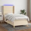 VidaXL Bed Slatted Base with Mattress and LEDs, Upholstered Bed, Single Bed, Adult Bed for Indoor Bedroom, 3138778