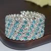 Rhinestones Bridal Jewelry Hand Wrist Bracel Crystal Bracelets Wedding Bangles Five Rows Bangles