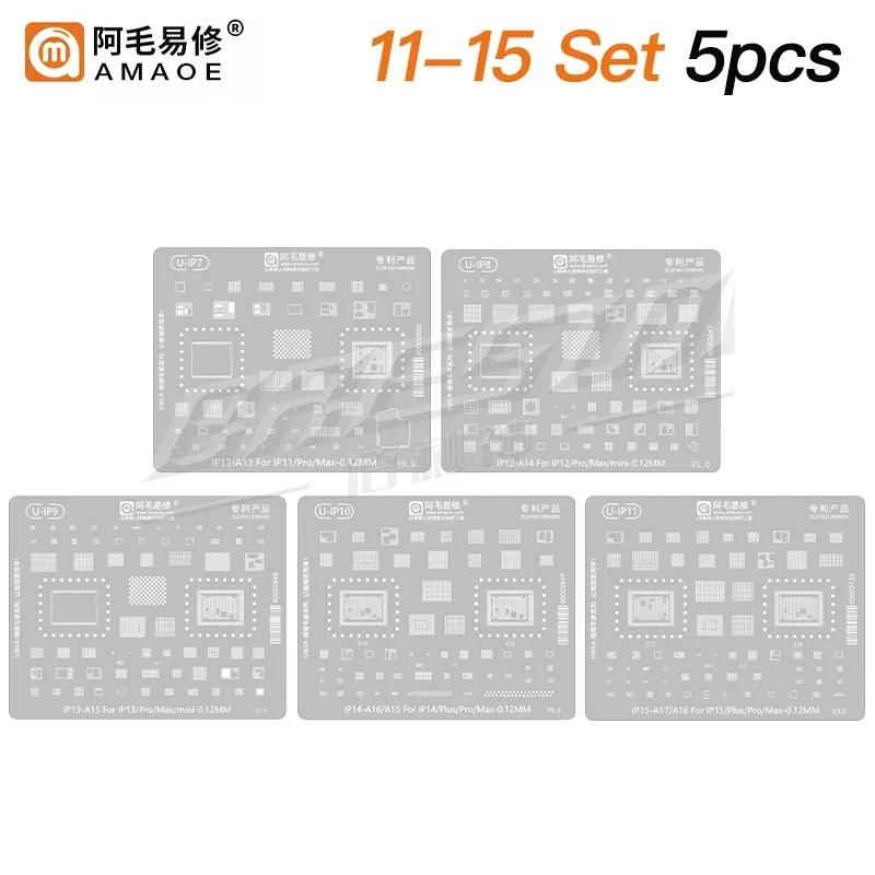 Шаблон Amaoe BGA Reballing для iPhone 17 16 15 14 13 12 11 Pro Max XSMax 8 7P 7 6 A18 Сетка для пайки припоем