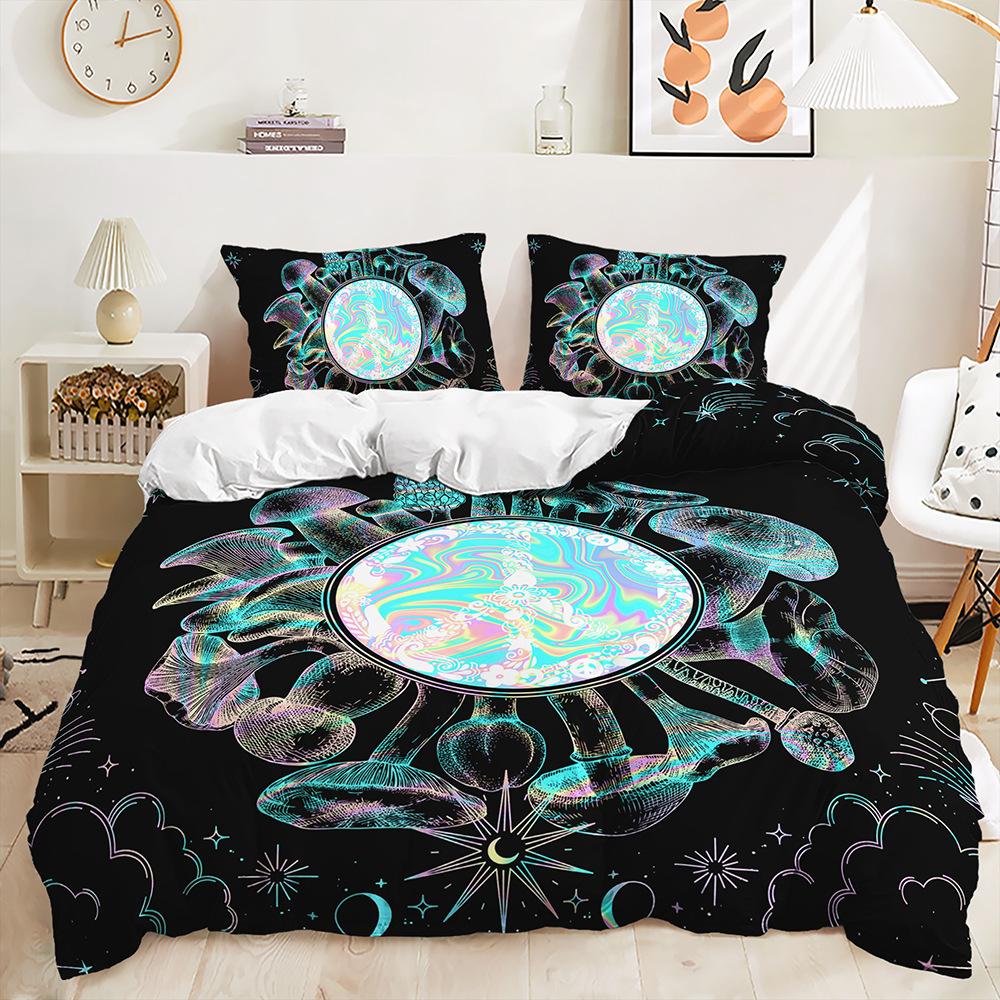 Three-Piece Mushroom Magic Plant Quilt Set Bedding Kit Children'S Room