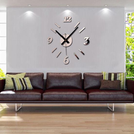Modern Numbers DIY Adhesive Wall Clock Sticker Living Room Office Hanging Decor