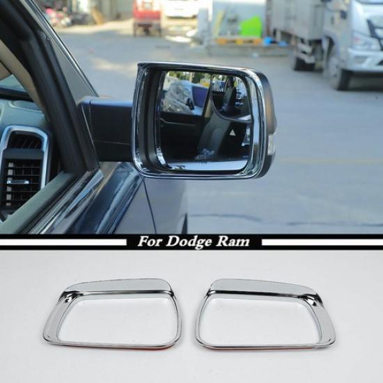 For - Dodge Ram 1500 ABS Chrome Car Side Mirror Rain Eyebrow Cover Trim