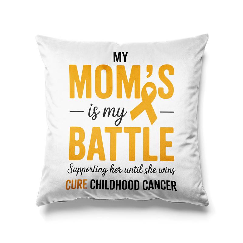 Gaslight Gatekeep Girlboss Childhood Cancer Awareness Pillow Cover Gold Ribbon Retro Groovy Wavy Design Cushion Case