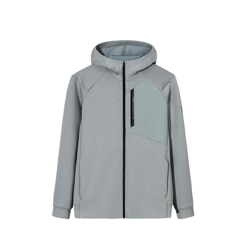 Anta Training Series Simple Hooded Casual Sports Cardigan Comfortable Sweatshirt Men Sweatshirt 152537704N-3