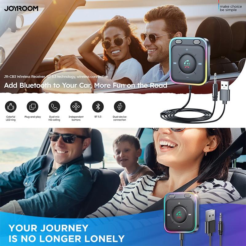 Автомобильный адаптер Bluetooth 5.3 с двумя микрофонами и шумоподавлением, автомобильный комплект AUX Bluetooth для громкой связи и стереозвука