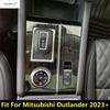 Central Console Gear Shift Panel Hand Brake P Button Cover Trim For Mitsubishi Outlander - 2025 Stainless Steel Accessories