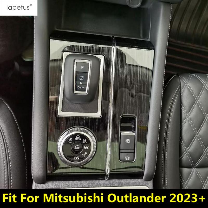 Central Console Gear Shift Panel Hand Brake P Button Cover Trim For Mitsubishi Outlander - 2025 Stainless Steel Accessories