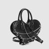 Новая женская сумка через плечо в стиле панк-рок в форме сердца, черная, длина 18,5, толщина 6,5 см, высота 13,5