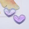 30 шт. 43*35 мм блестящая аппликация в форме сердца, мягкие нашивки для одежды, шляпа, принадлежности для шитья, головные уборы «сделай сам», заколки для волос, декор с бантом