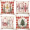 Christmas Letter Print Living Room Pillow Cover Holiday Home Decoration Study Sofa Cushion Cover Pillow Cover