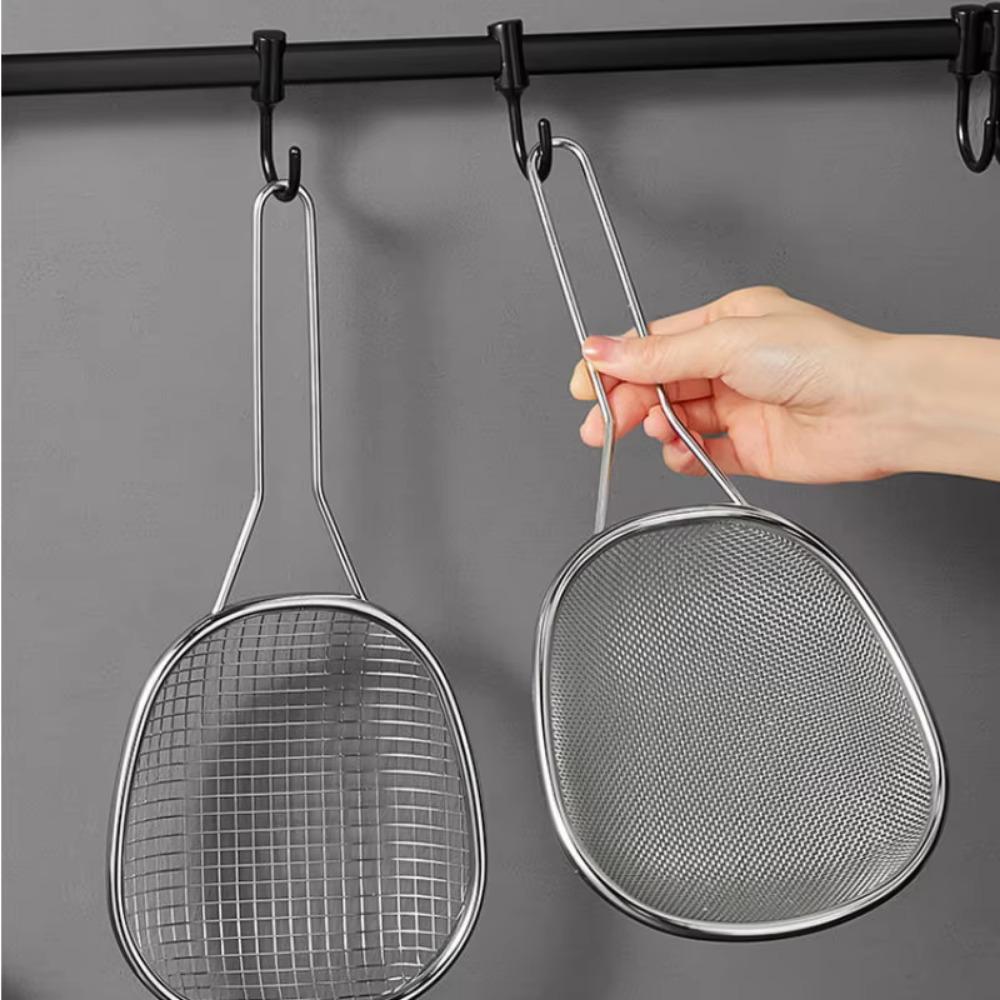 Oval Stainless Steel Strainer Scoop Stainless Steel Frying Strainer Spoon Draining Spoon  Baking