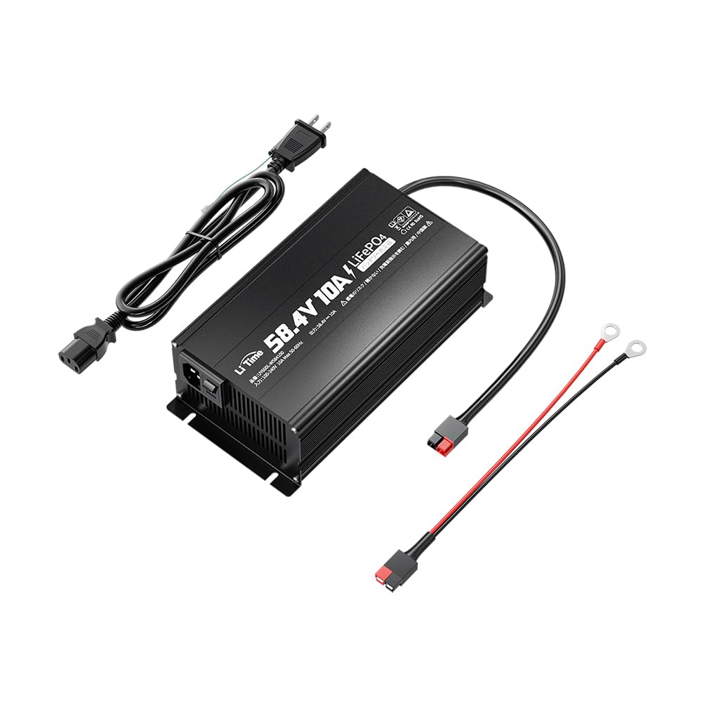 LiTime 58.4V 10A Ion Phosphate Charger, 0 V Charging Function, LiFePO4
