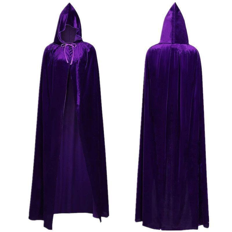 Halloween hooded long cape with ties, lightweight spring/autumn cape, unisex, for cosplay and performance