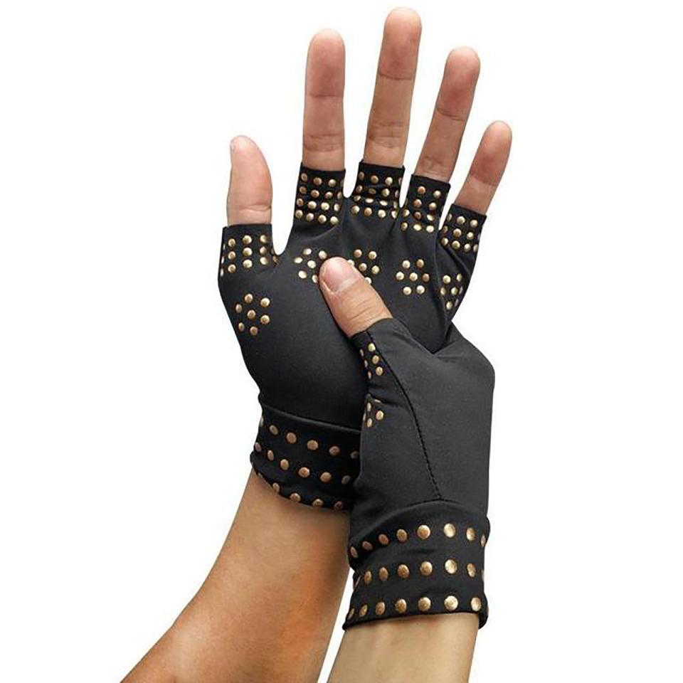 Getinfit Магнитные перчатки с открытыми пальцами, противоскользящие, для фитнеса, езды верхом и реабилитации