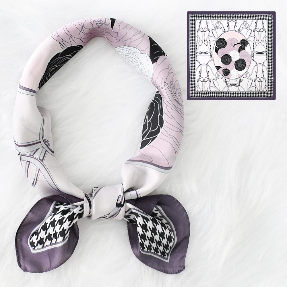 Women'S New Fashionable Atmosphere Simulation Silk Scarf Neck Protection Scarf Spring Summer Autumn Square Scarf
