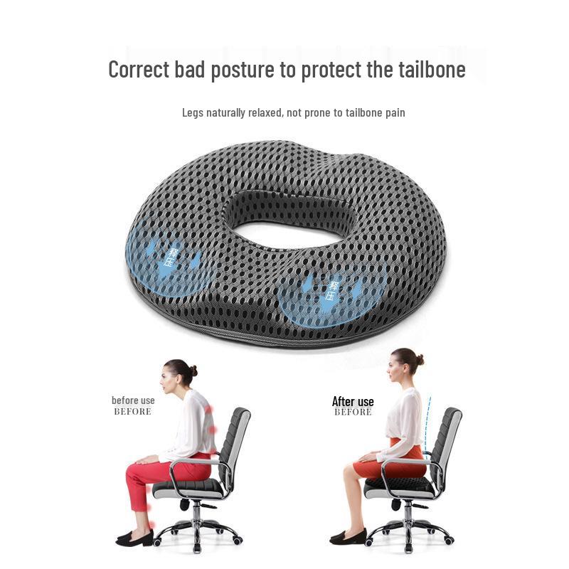 Толстая подушка от геморроя из пены с эффектом памяти | Дышащая подушка для снятия давления с копчика | Массажная поддержка для офисного кресла
