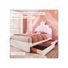 Lit - MUVOE - 90 x 200 cm - Éclairage d'ambiance - 2 tiroirs - Tête de lit réglable