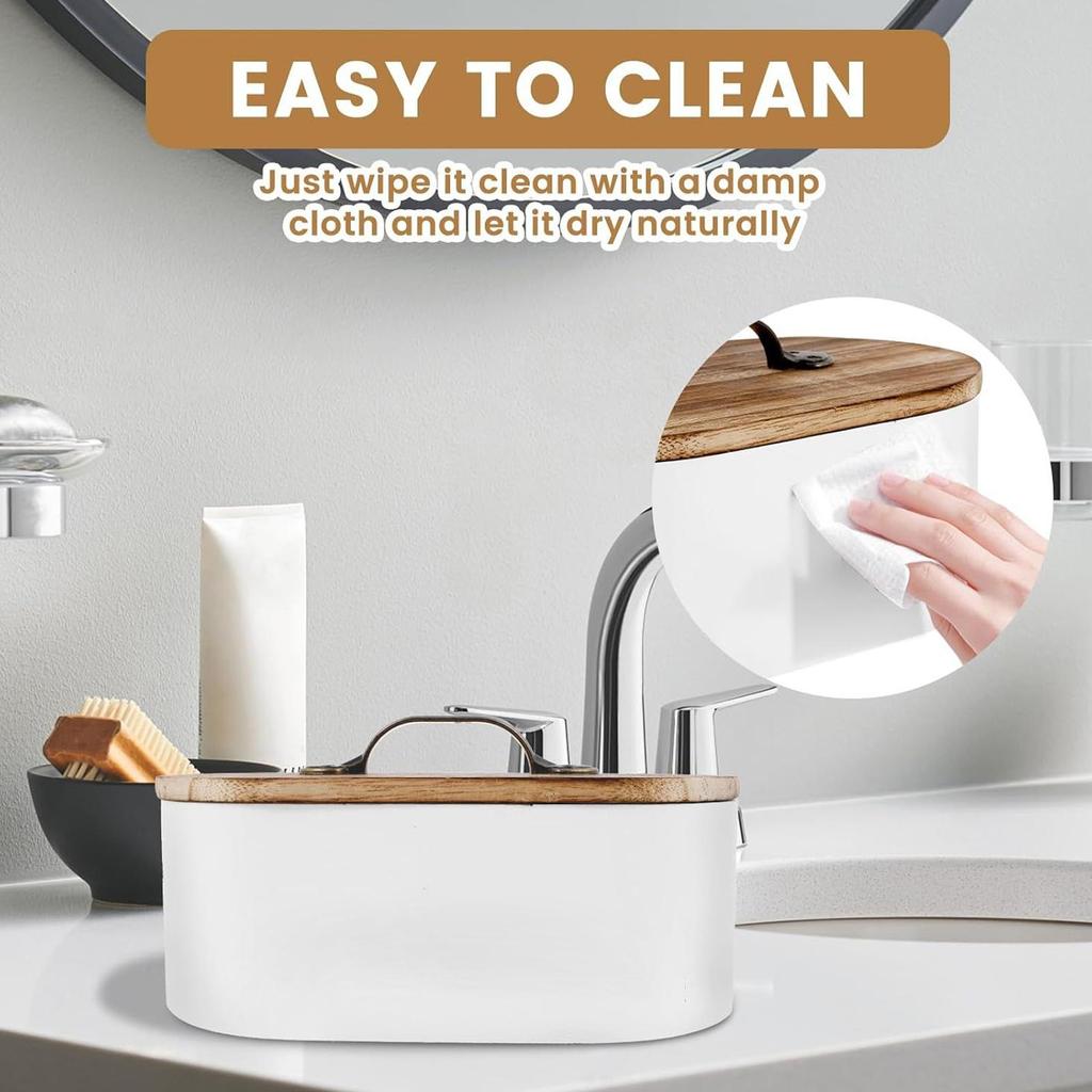 Держатель для тампонов Хранение для ванной комнаты Женский Деревянный Контейнер Коробка Органайзер Тампон Прокладка Хлопок Держатель Хранение Органайзер Коробка