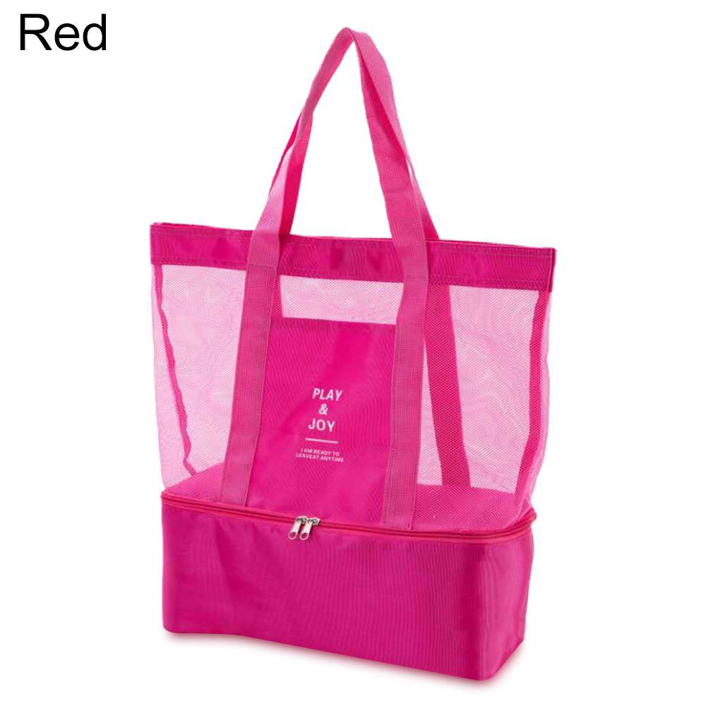 Сумка для ланча с термоизоляцией, сетчатая прозрачная сумка для закусок, сумка для хранения мелочей, сумки для пикника и пляжа