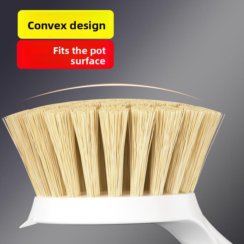 Щетка для кастрюль с длинной ручкой - Бытовая кухонная щетка для мытья посуды - Щетка для чистки - Инструмент для чистки кастрюль - Щетка для кастрюль с прозрачной ручкой