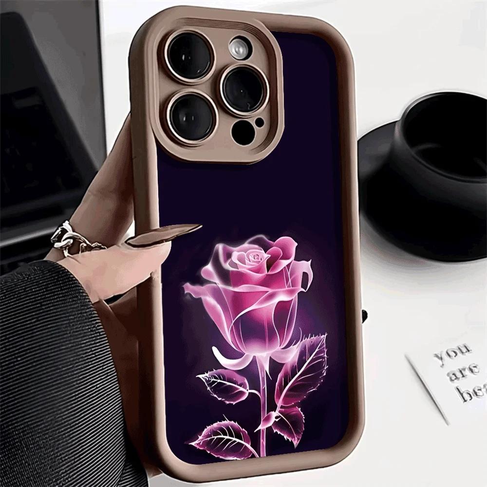 Красивый Привлекательный Фиолетовый Цветочный Узор Чехол Для IPhone 17 Pro Max 16E 15 14 13 12 11 XS Max X XR 14 15 16 Plus 12 13