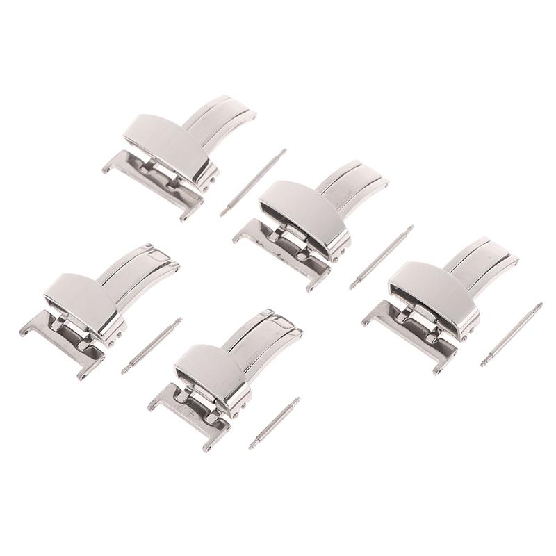 Раскладывающаяся застежка-бабочка из нержавеющей стали для часов 14 мм, 16 мм, 18 мм, 20 мм, 22 мм, застежки для часов, раскладывающиеся пряжки, застежка на кнопке