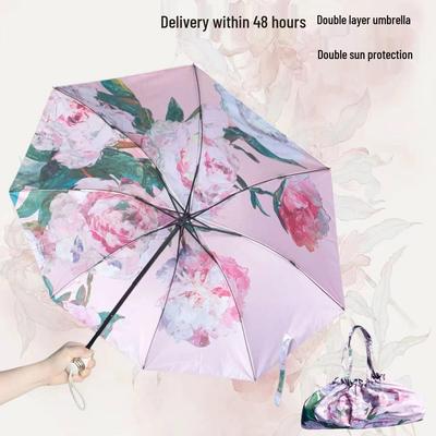 Зонт двойного назначения, трехслойный, черный клей, защита от УФ-лучей, для масляной живописи